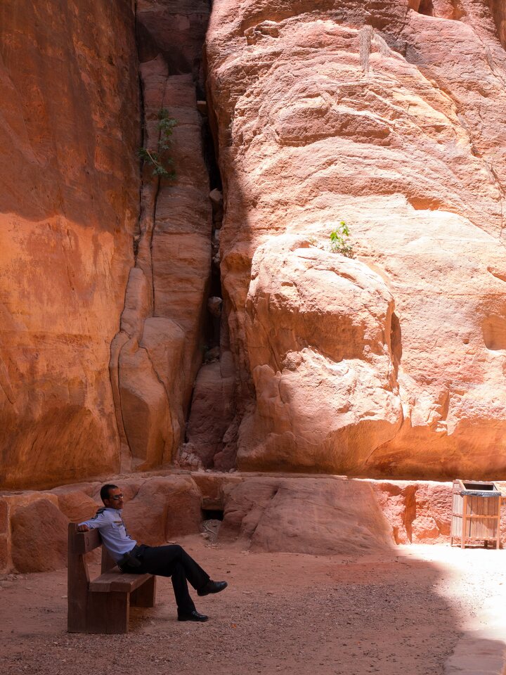 Petra, Jordan · The Siq, guard