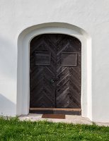 Dusetų bažnyčia · varpinės durys