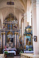 Merkinė · bažnyčios interjeras, altorius
