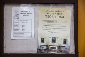 Kaišiadorių dekanatas · Palomenės bažnyčia, skelbimų lenta