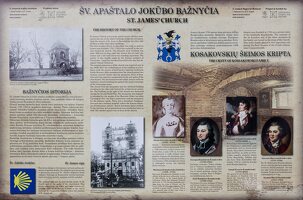 Jonava · bažnyčia, pažintinė lenta